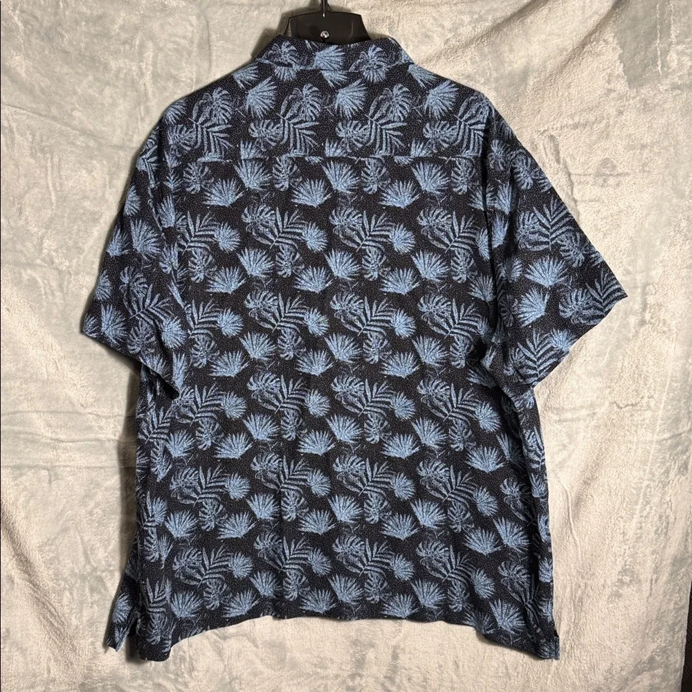Nat Nast Men's XXL shirt Black Blue Patterned‎ silk cotton blend button